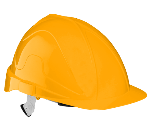 CAPACETE PROTEÇÃO AMARELO ABS 4P COM ARNÊS BANDA SUOR REG MANUAL