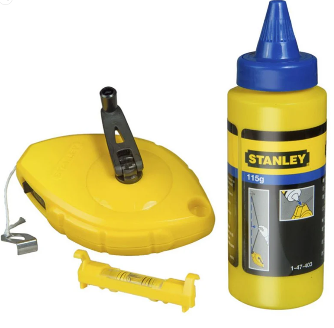 Kit traçar stanley 30m+Giz+ Nível