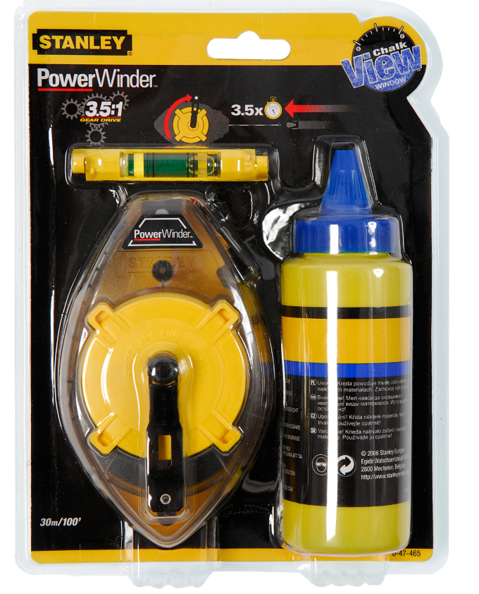 Kit traçar powerwinder 30m+Giz+ Nível